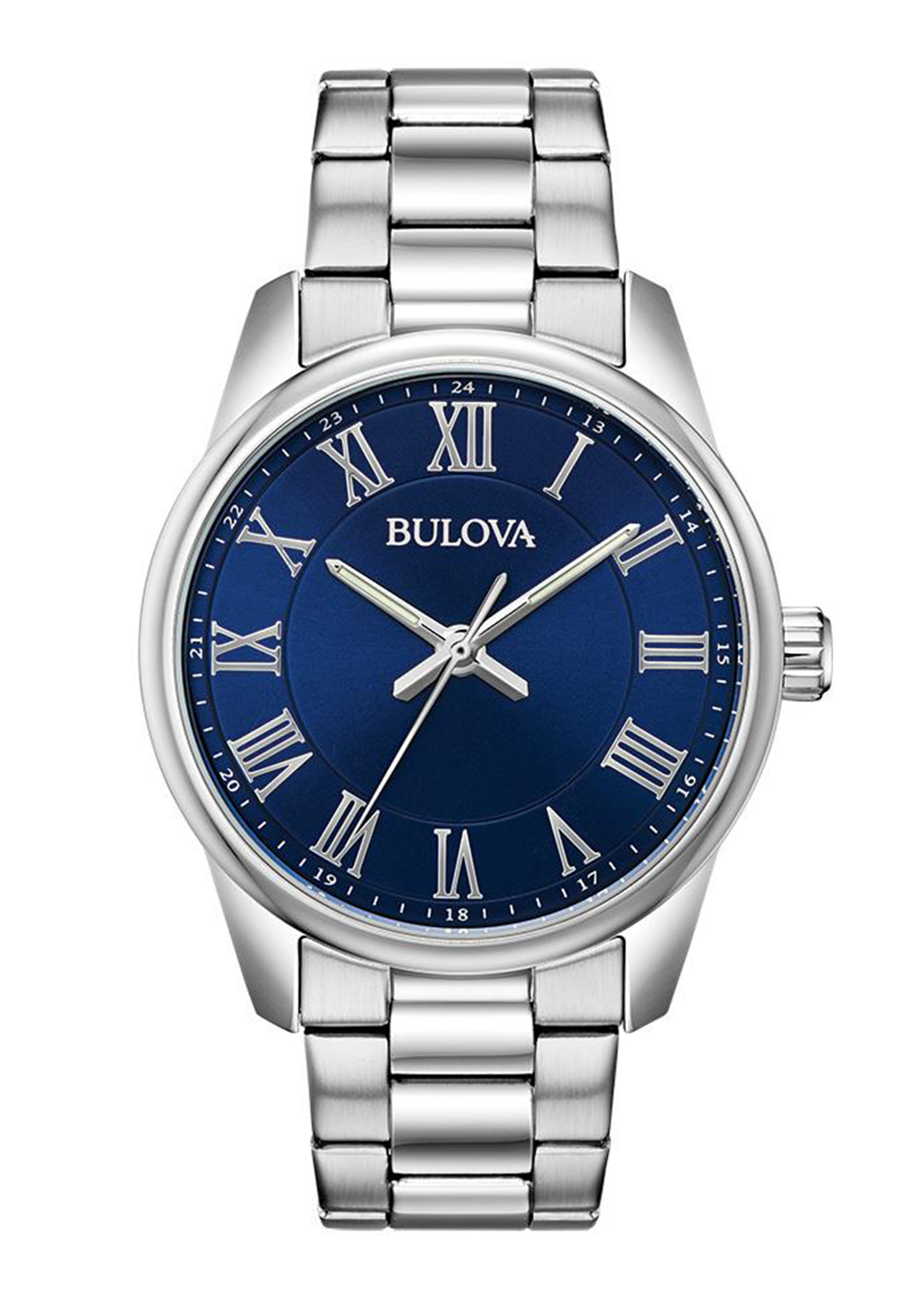 Bulova Corporate Collection Men's Classic Stainless Steel Watch with Blue Dial