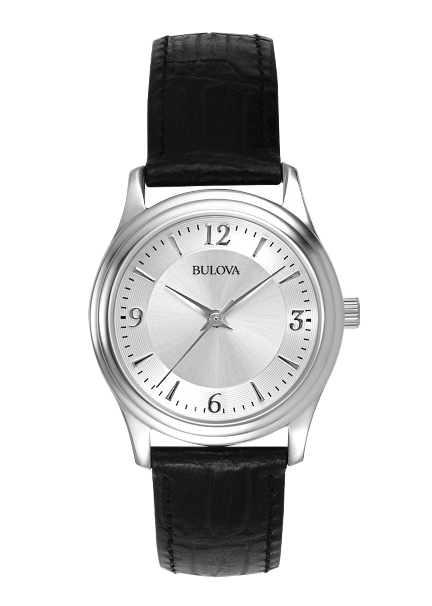 Bulova Corporate Collection Ladies' Black Leather Strap Watch