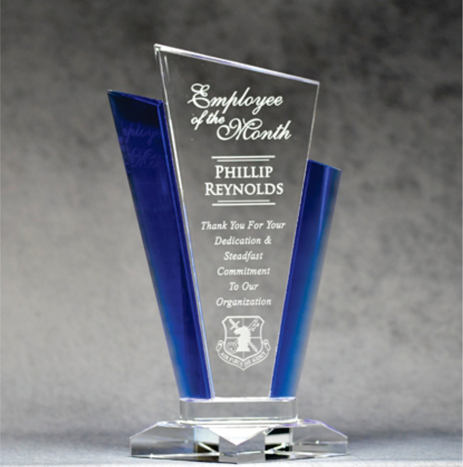 Crystal Angled Blue Award