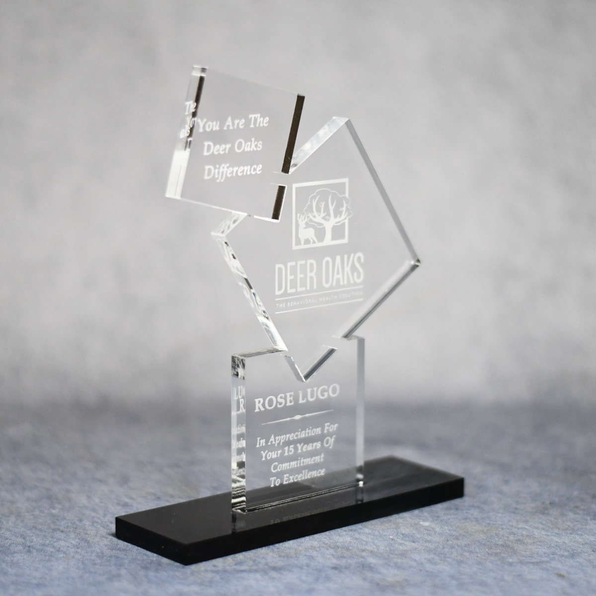 Acrylic Square Tower with Black Base