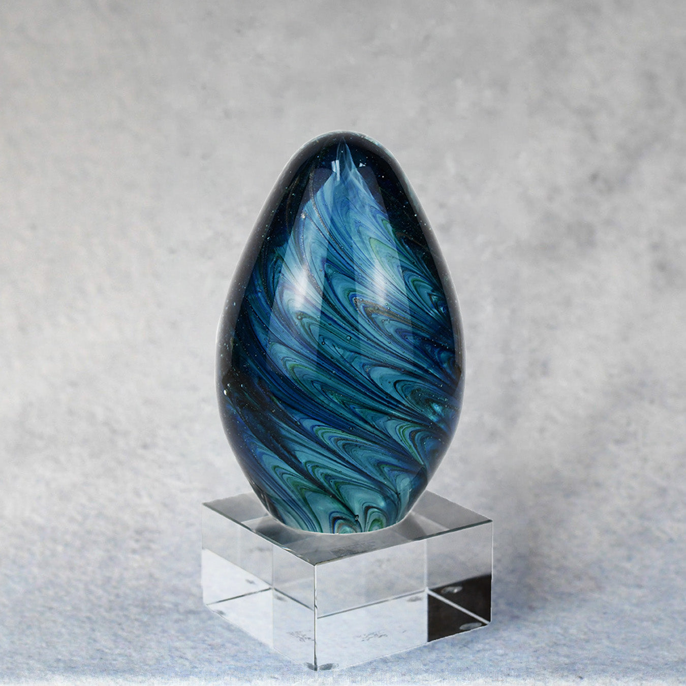 Blue/Green Art Glass Egg