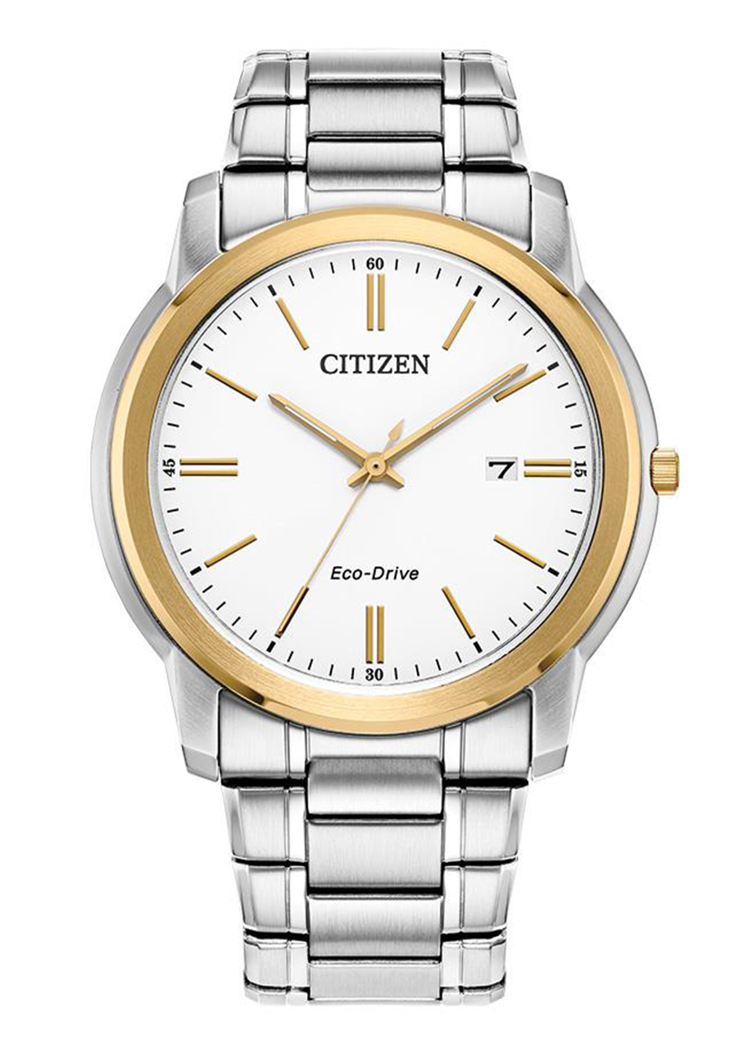 Citizen Corporate Exclusive Men's Eco-Drive Stainless Steel Bracelet Watch with White Dial