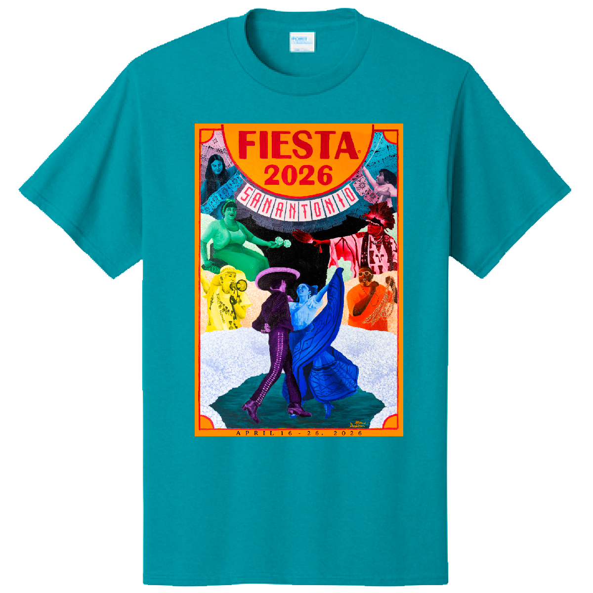 2026 Official Fiesta Poster Aqua T-Shirt