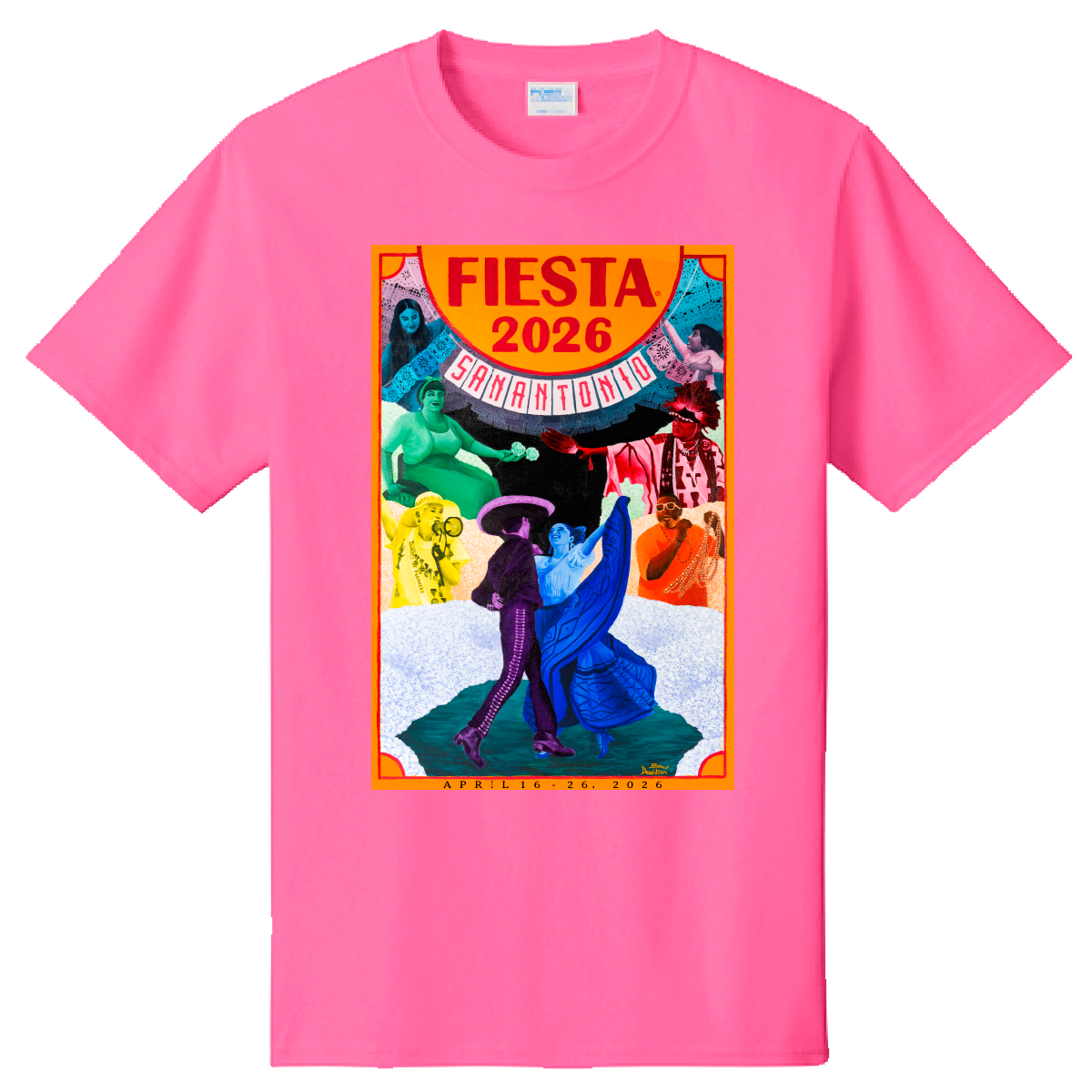2026 Official Fiesta Poster Neon T-Shirt