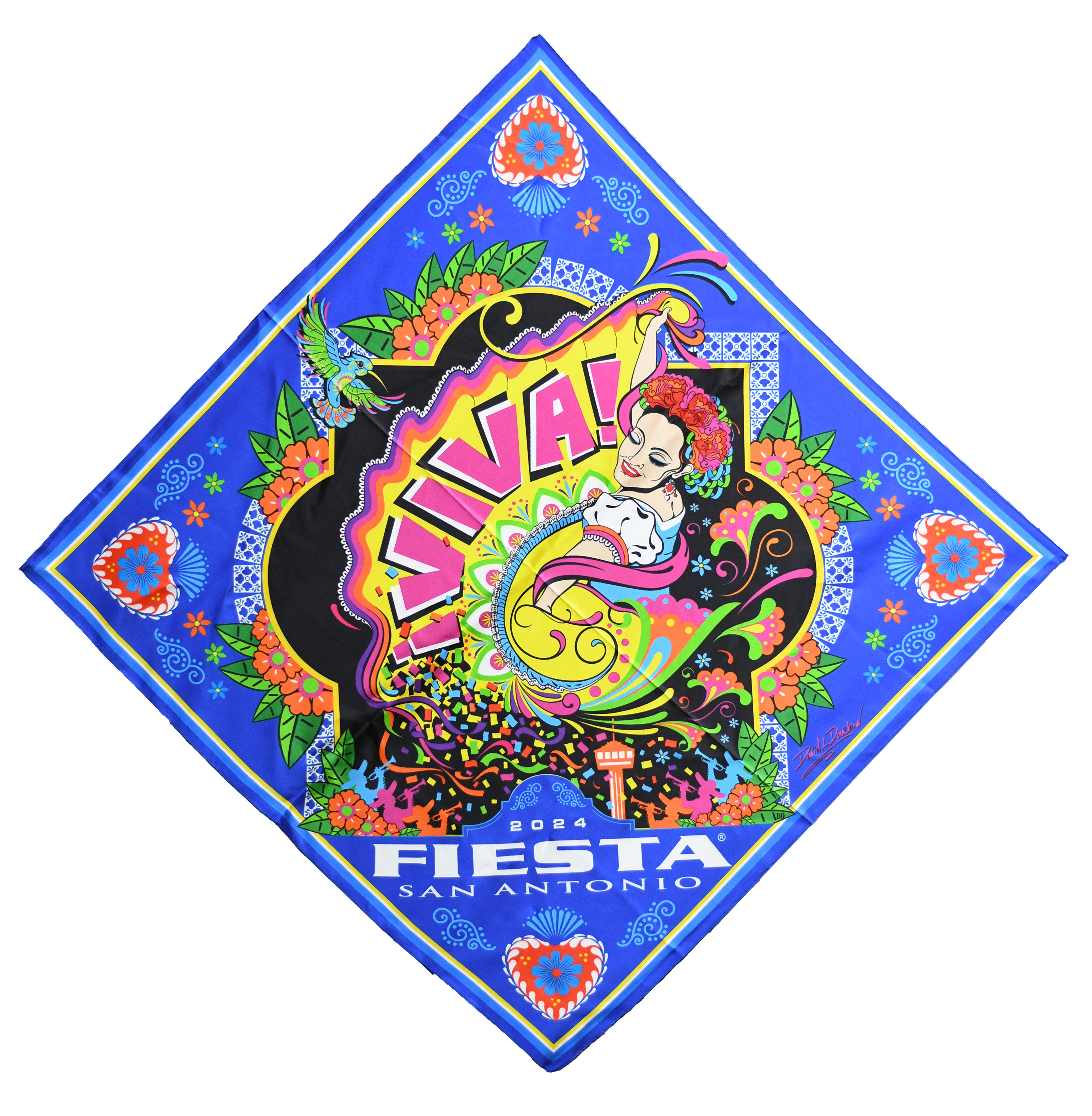 Limited Edition 2024 Fiesta Poster Scarf by David Durbin