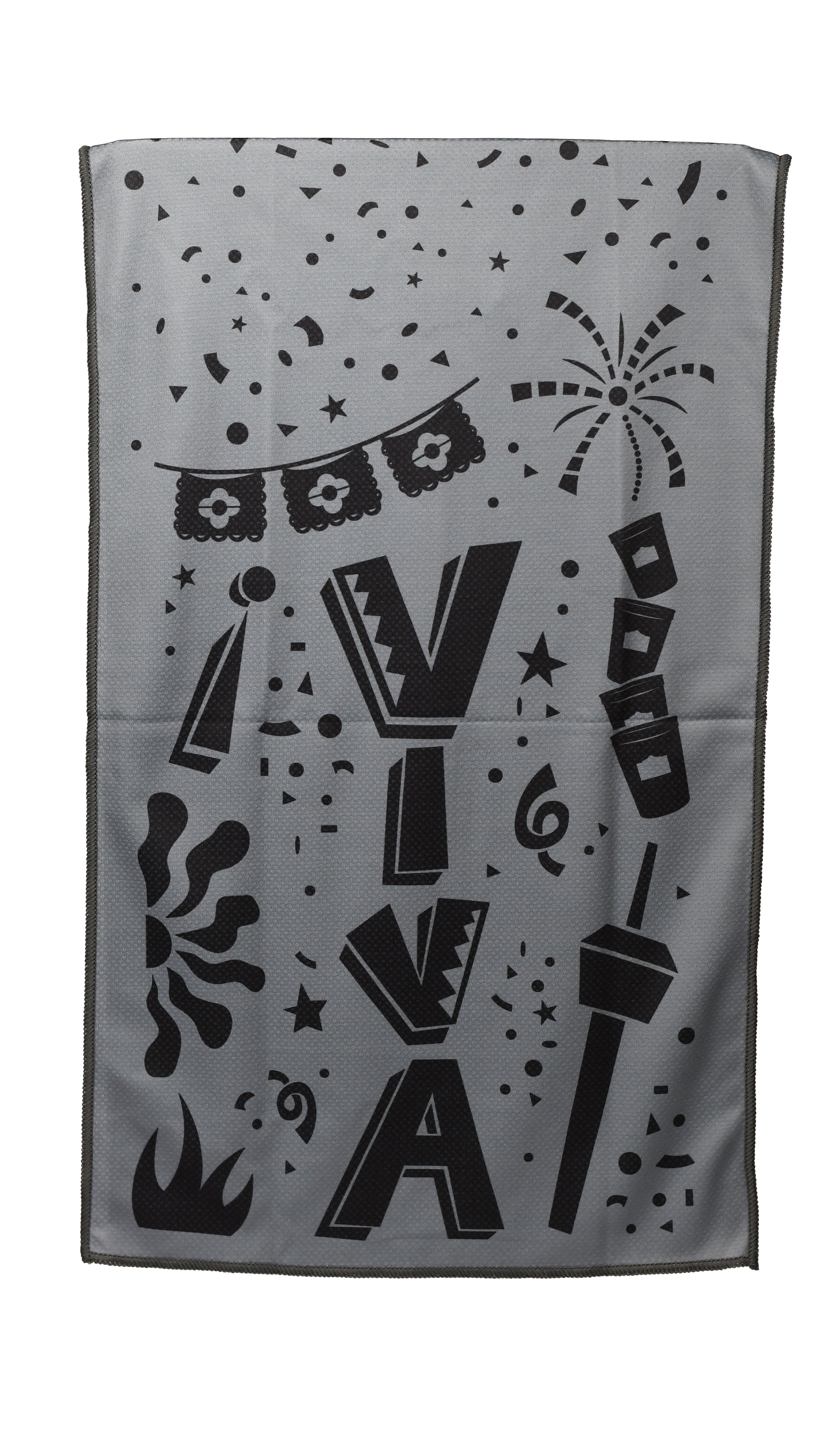 Gray and Black VIVA Fiesta Cooling Towel