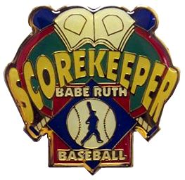 Babe Ruth Baseball "Scorekeeper" Award Pin