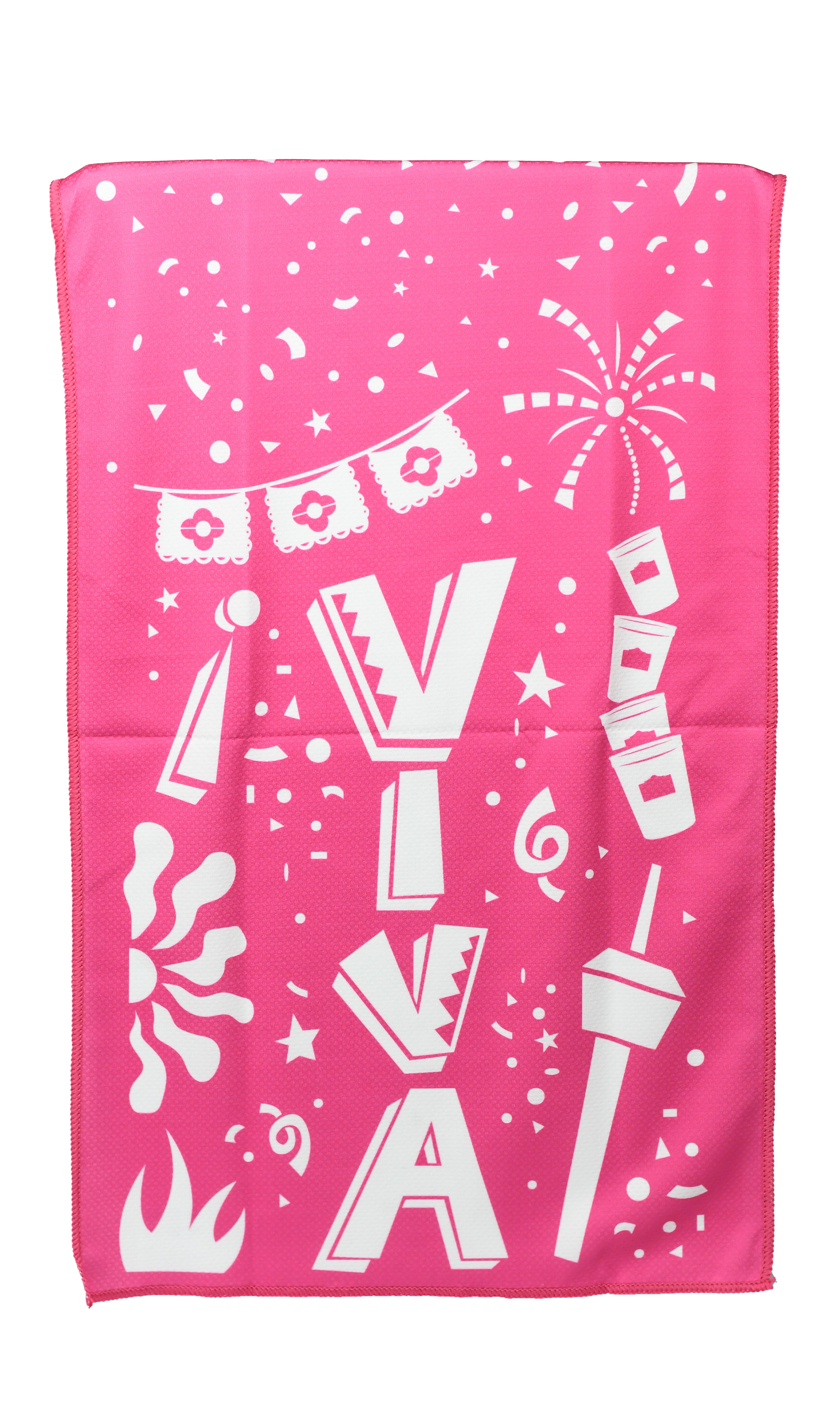 Pink and White VIVA Fiesta Cooling Towel