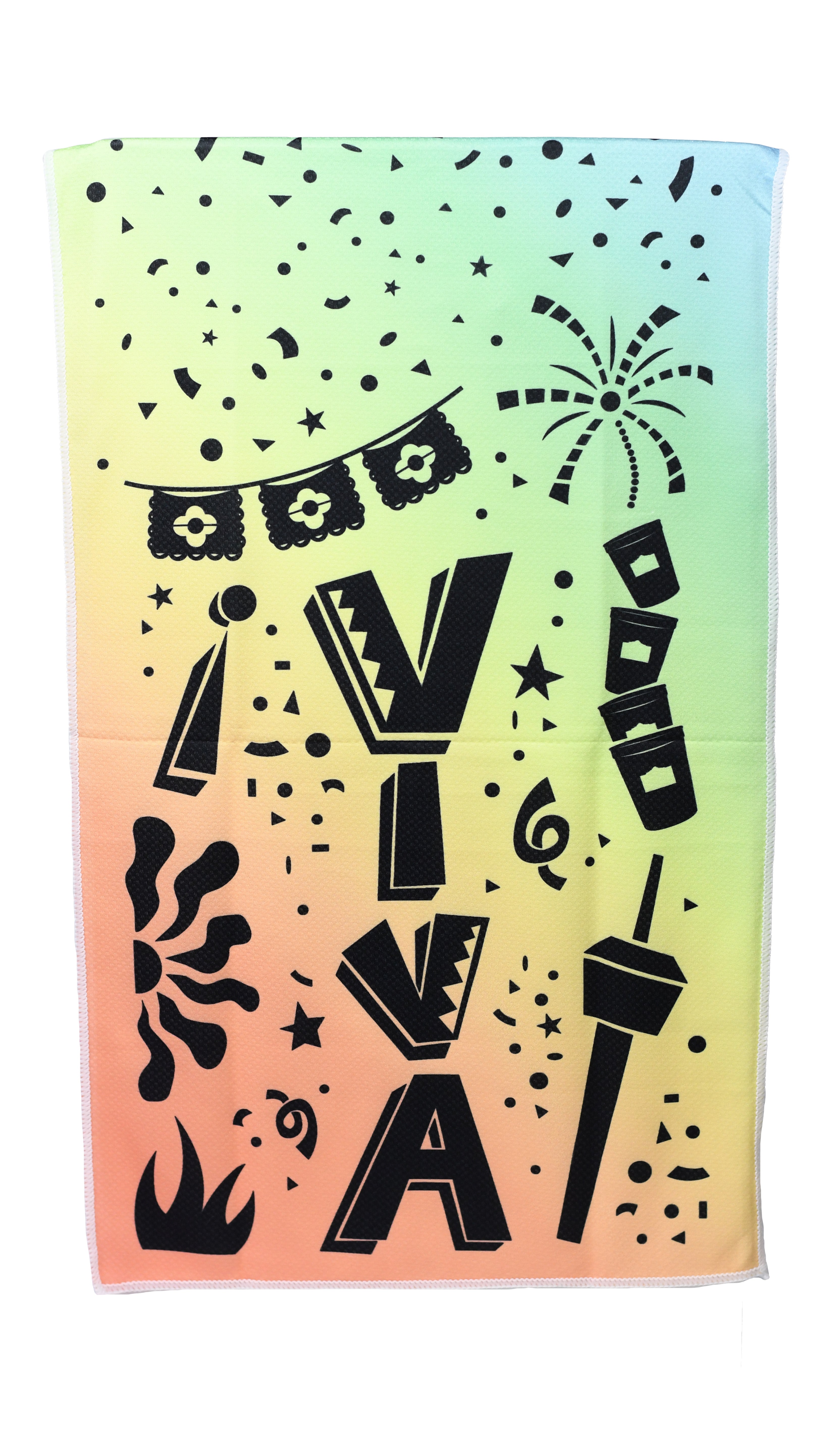 Rainbow and Black VIVA Fiesta Cooling Towel
