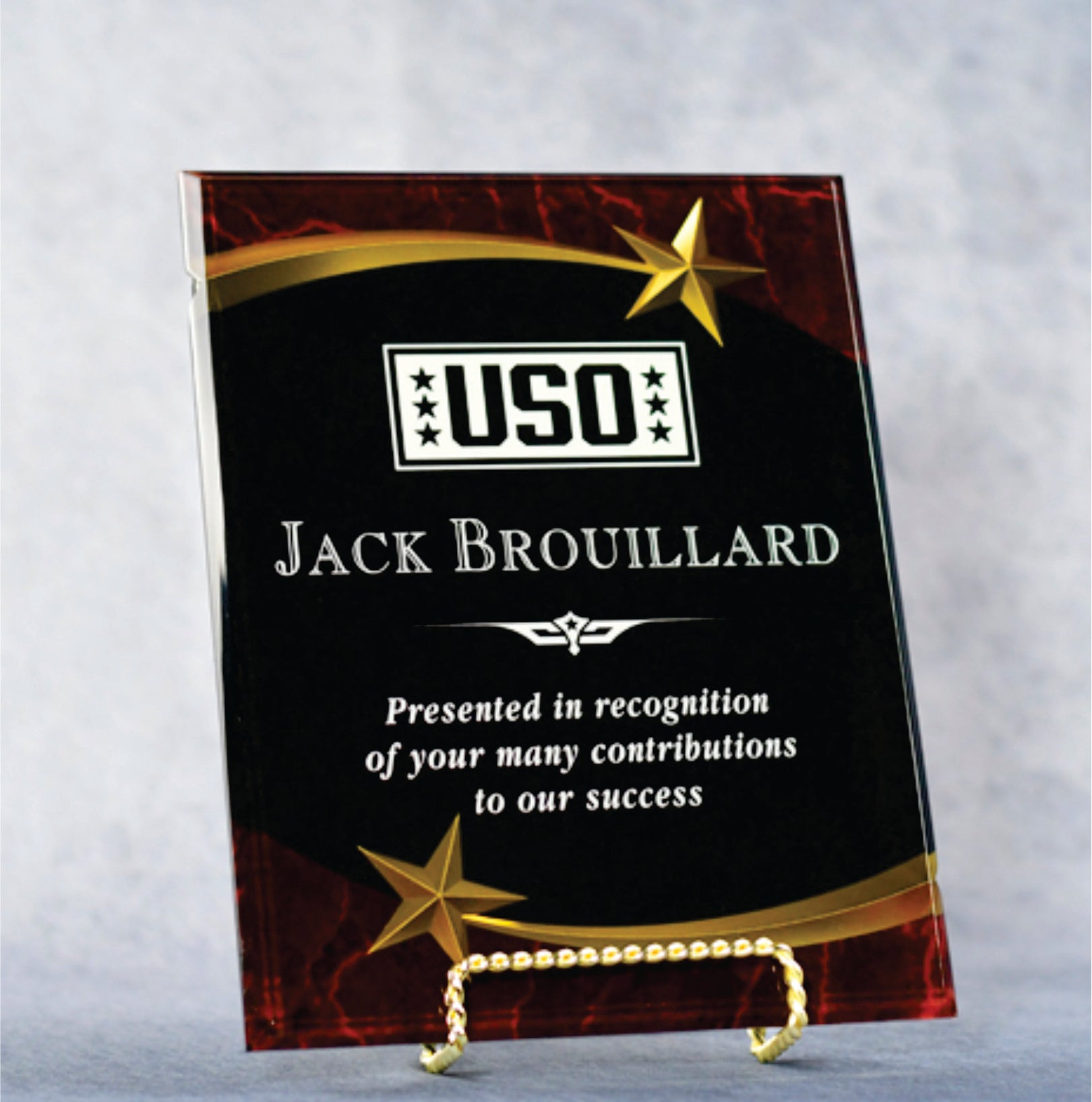 Red Acrylic Carved Star Plaque