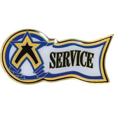 Custom service award pin with star emblem, ideal for corporate recognition or scholastic achievement