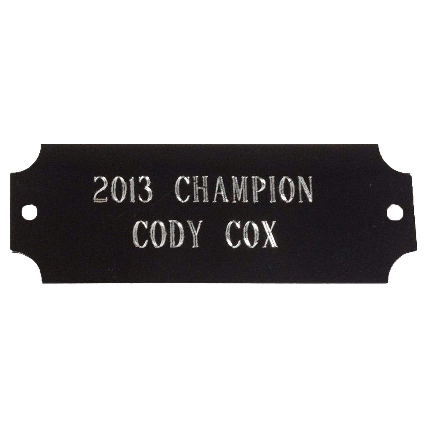Small Black & Silver Engraved Plate for Fantasy Trophies