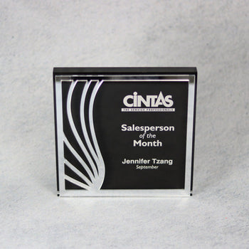 Lucite Square con espejo de contorno dorado y plateado