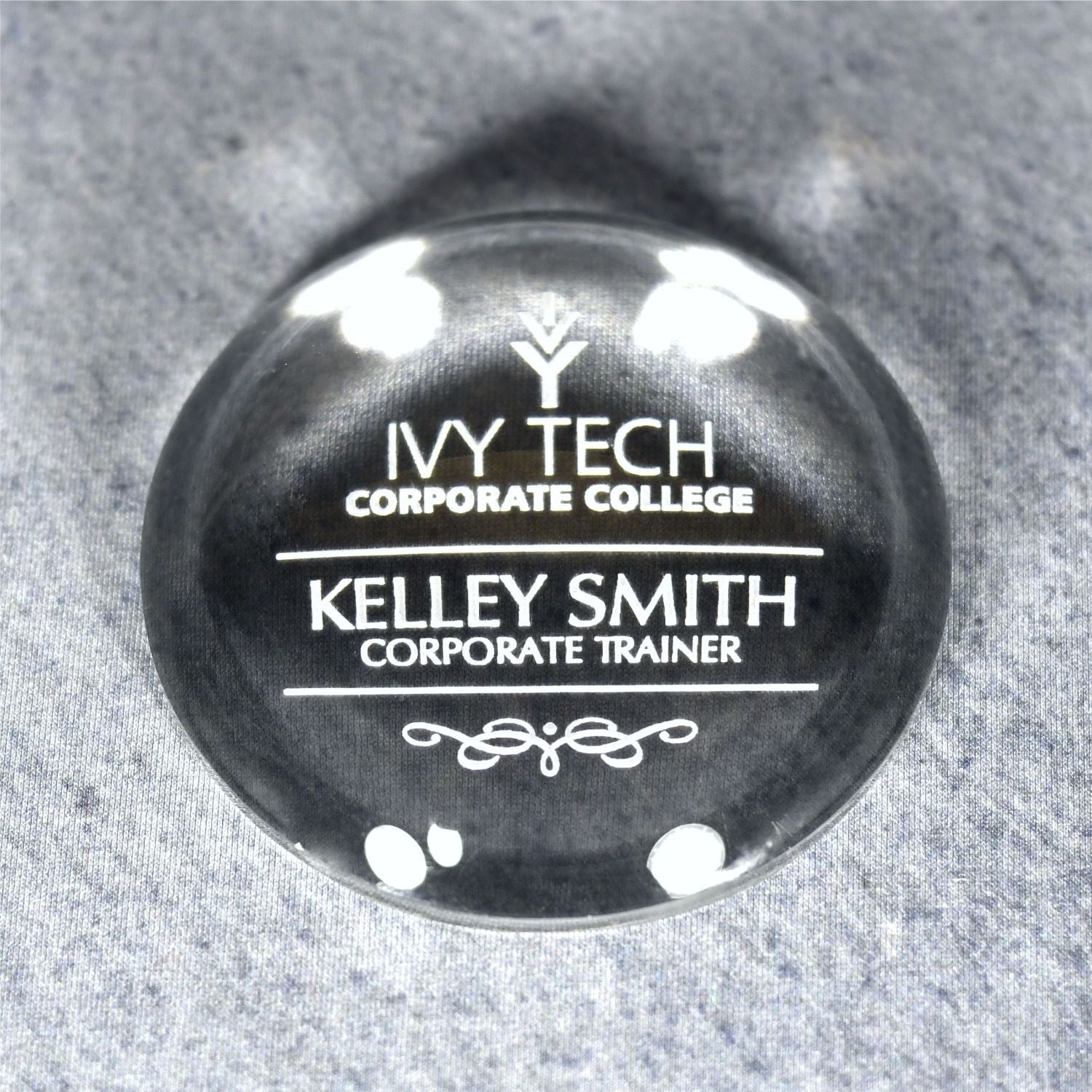 Crystal Paperweight - Low Profile Dome - Monarch Trophy Studio