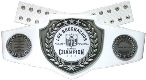 Championship Belt, Small, White with Antique Silver