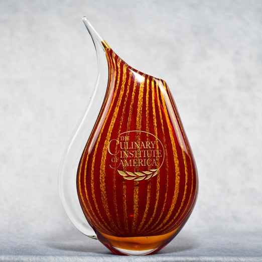 Art Glass Red/Gold Vase - Monarch Trophy Studio