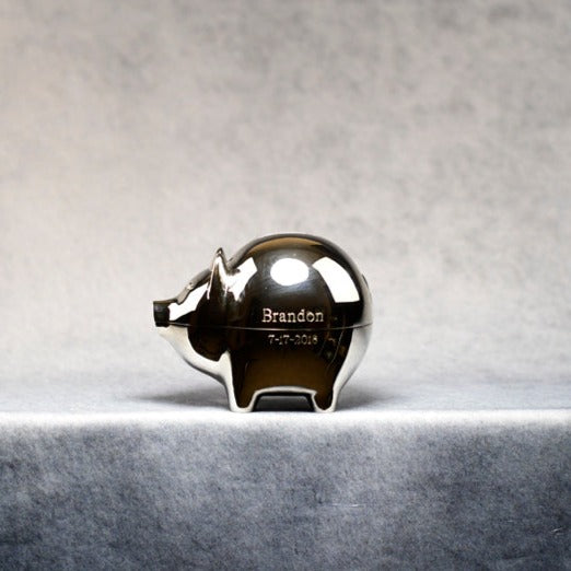 Piggy Bank Pol Silver - Monarch Trophy Studio