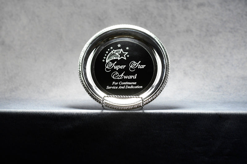 Platter W Black/Silver Flex - Monarch Trophy Studio