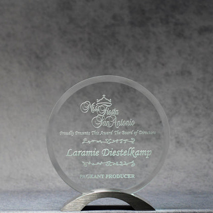 Jade Circle w/Silver Base - Monarch Trophy Studio