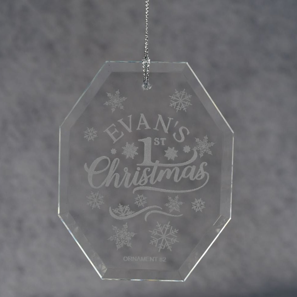 Ornament Glass Tall Octagon - Monarch Trophy Studio