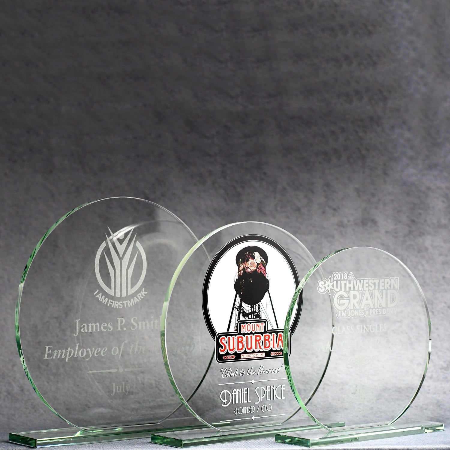 Economy Jade Crystal Circle - Monarch Trophy Studio