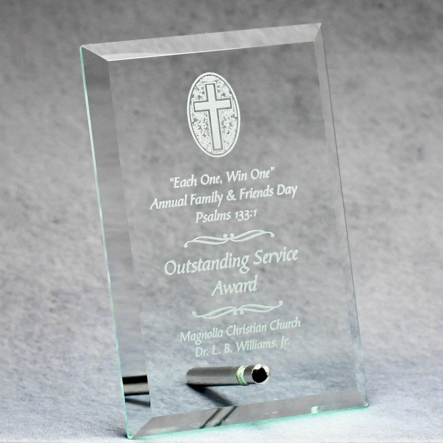 Economy Jade Glass Standing Plaque - Monarch Trophy Studio