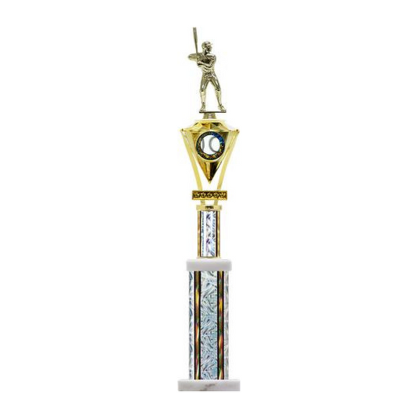 Jewel Series Baseball - Male Trophy on Marble Base - Monarch Trophy Studio