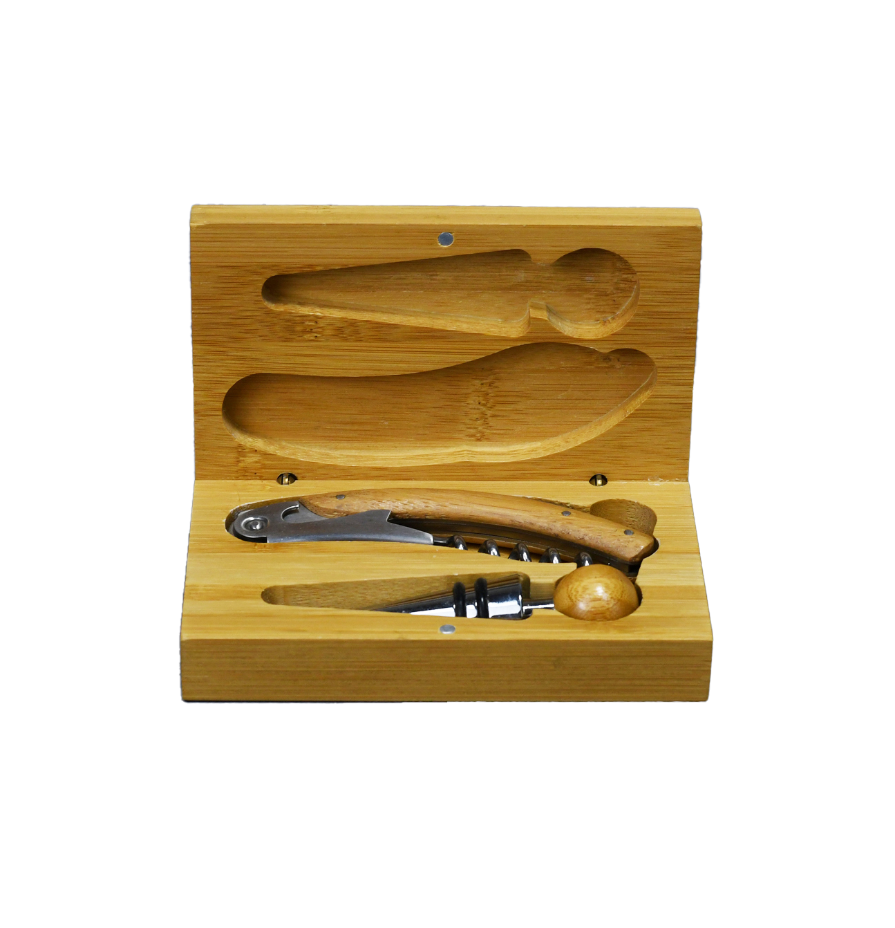 2 Piece Bamboo Wine Tool Set