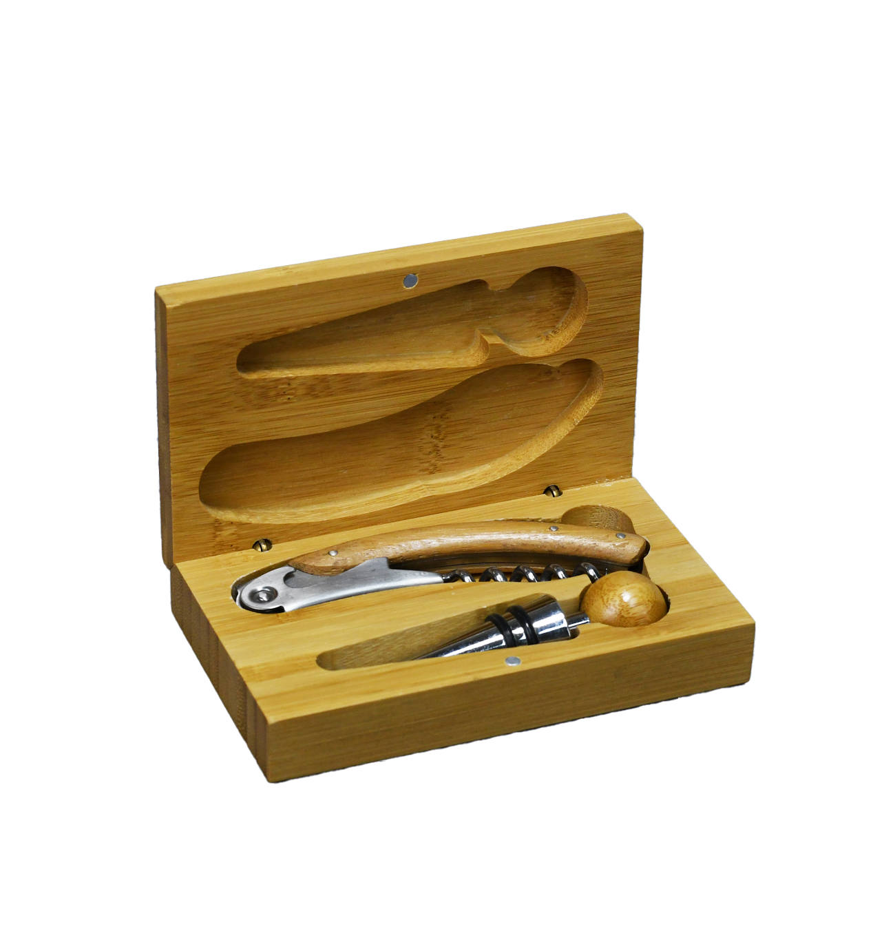 2 Piece Bamboo Wine Tool Set