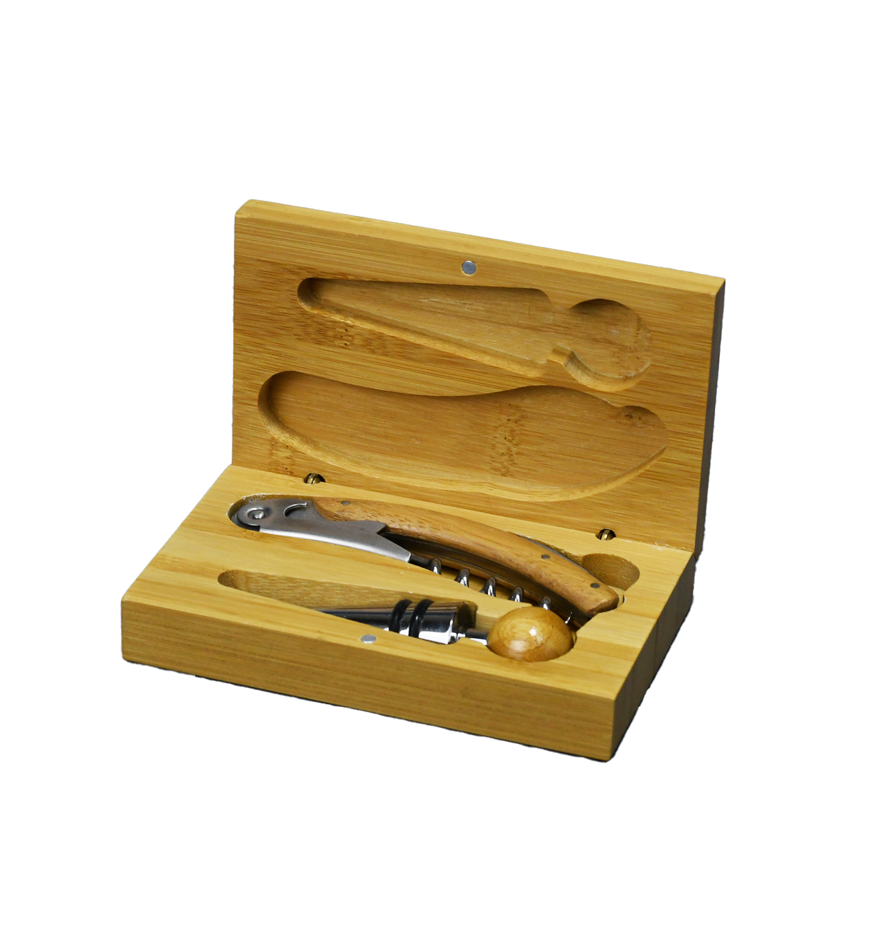 2 Piece Bamboo Wine Tool Set