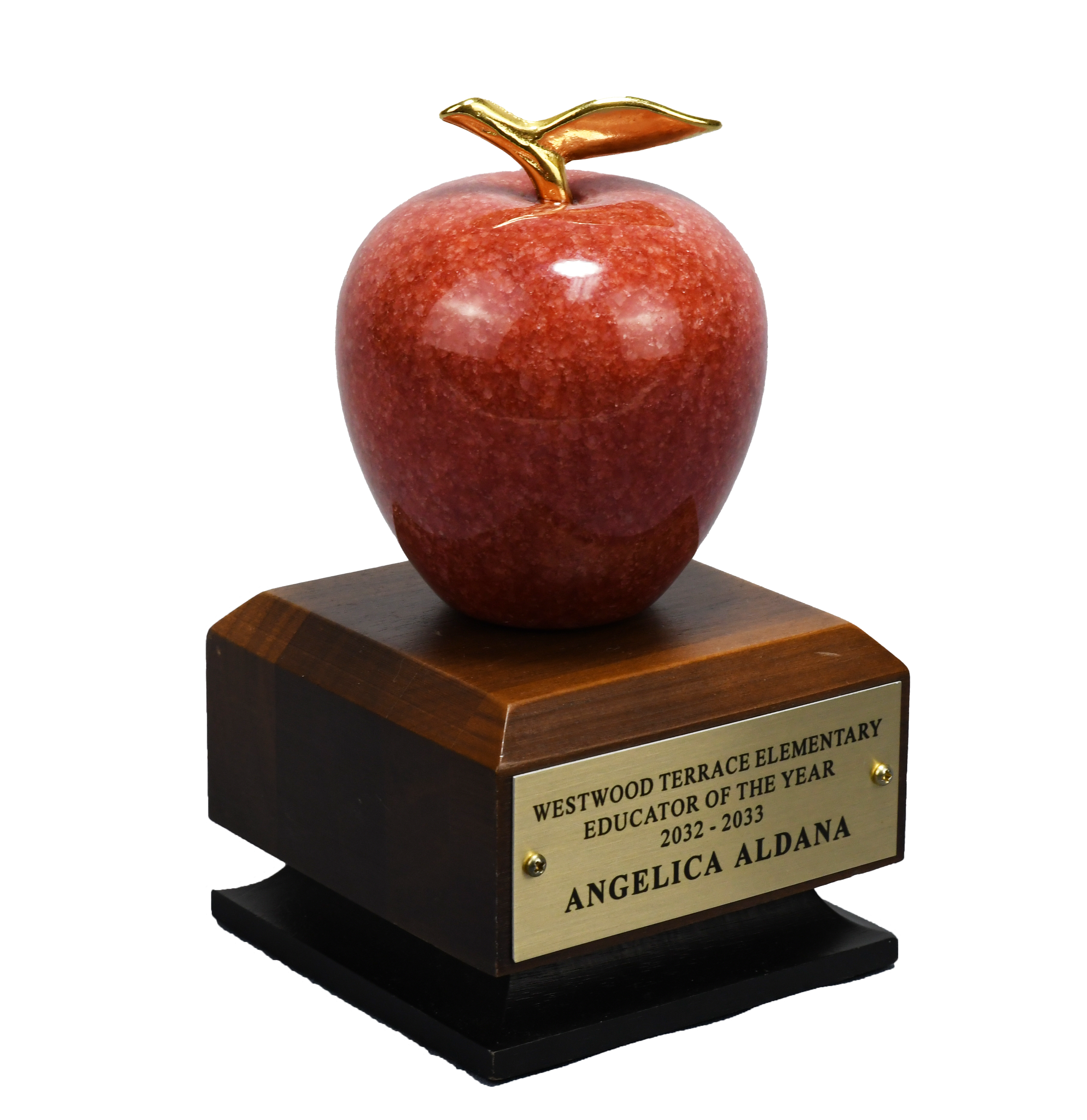 Red Marble Apple on Base