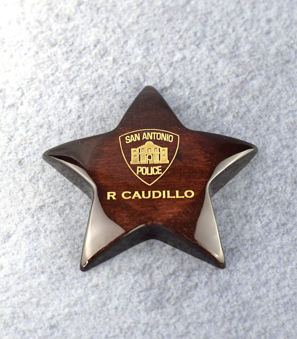 Star Performer Rosewood Paper Weight - Monarch Trophy Studio