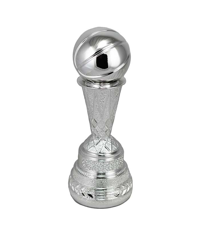Silver Basketball Trophy with Net Award