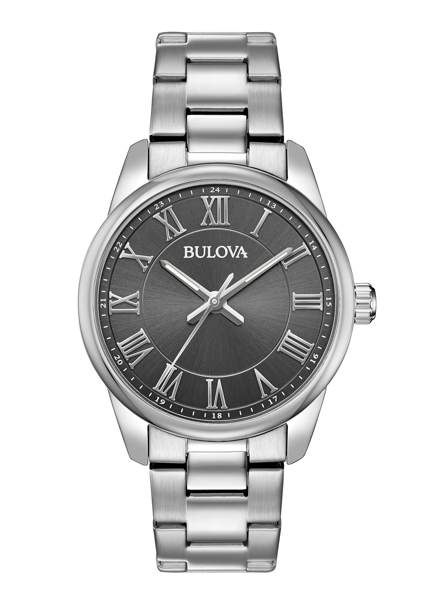 Bulova Corporate Collection Men's Silver-Tone Bracelet Watch with Grey Dial
