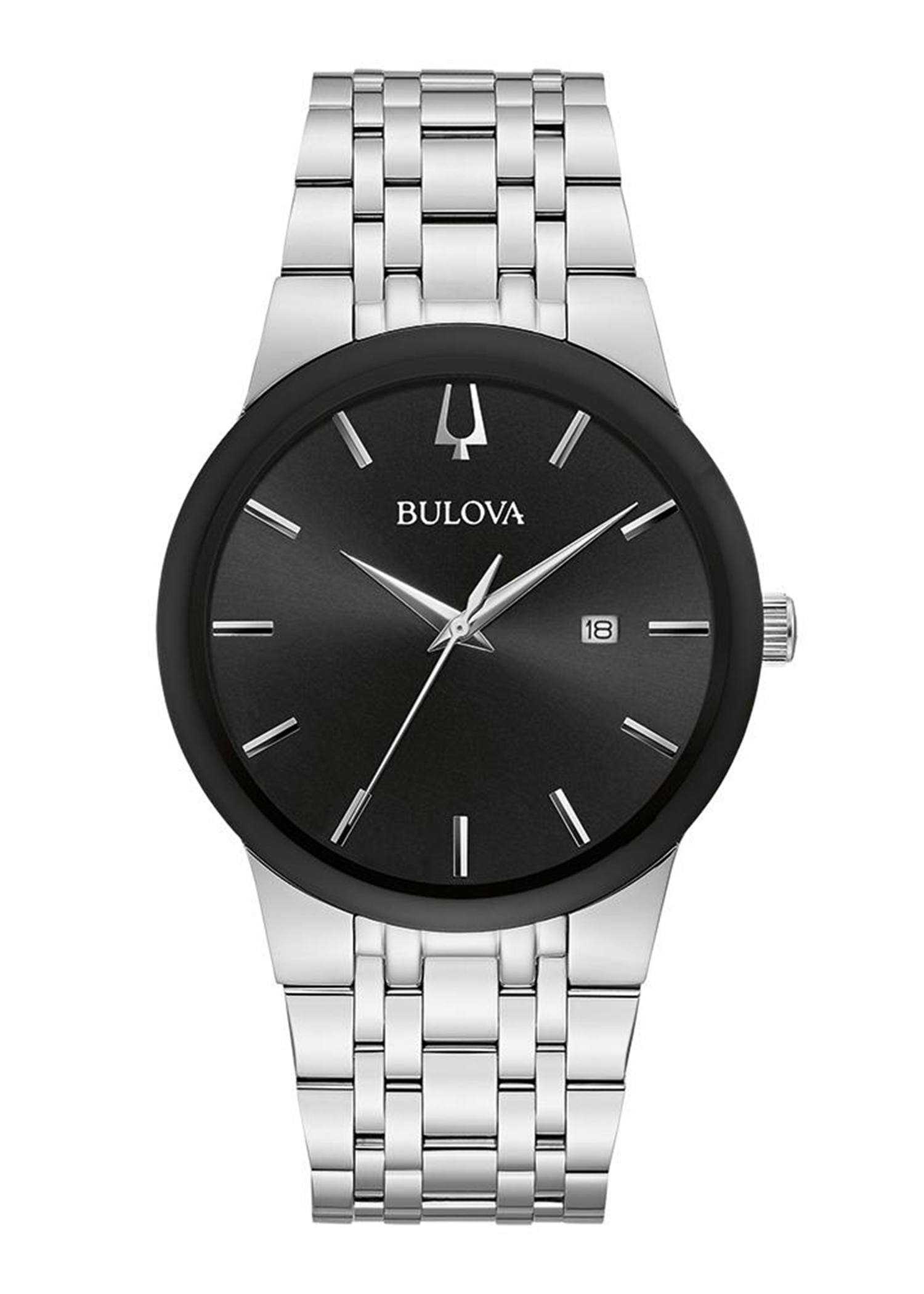 Bulova Corporate Exclusive Men's Futuro Silver-Tone Watch with Black Dial