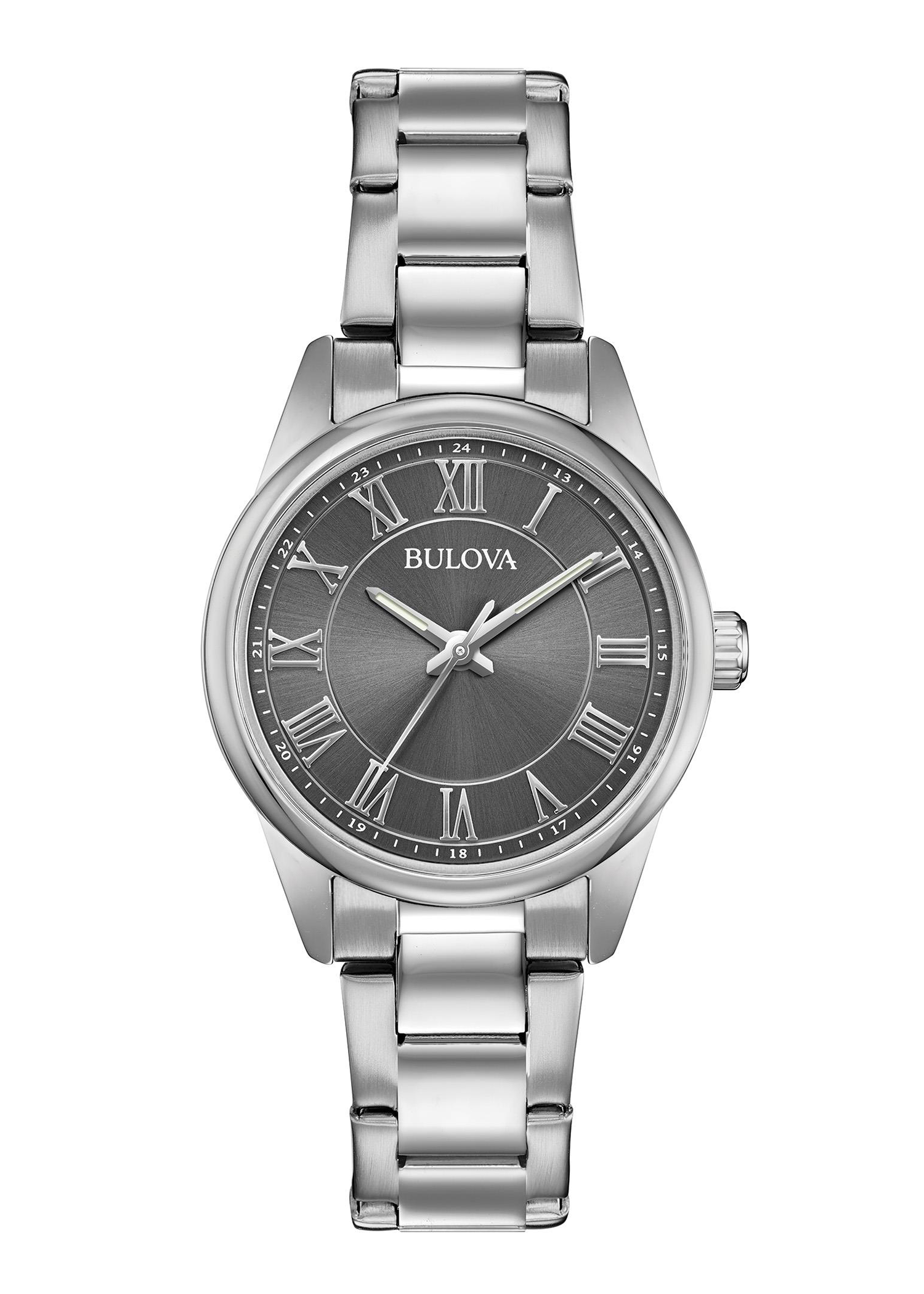 Bulova Corporate Collection Ladies' Silver-Tone Bracelet Watch with Grey Dial