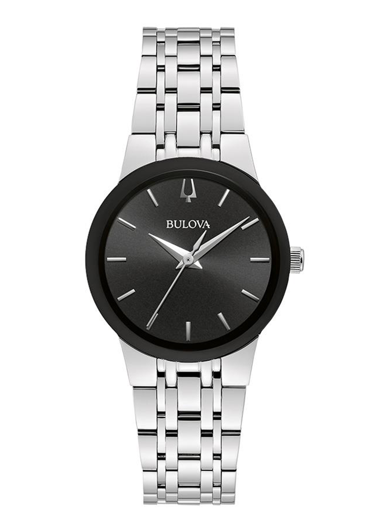 Bulova Corporate Exclusive Ladies' Futuro Silver-Tone Watch with Black Dial