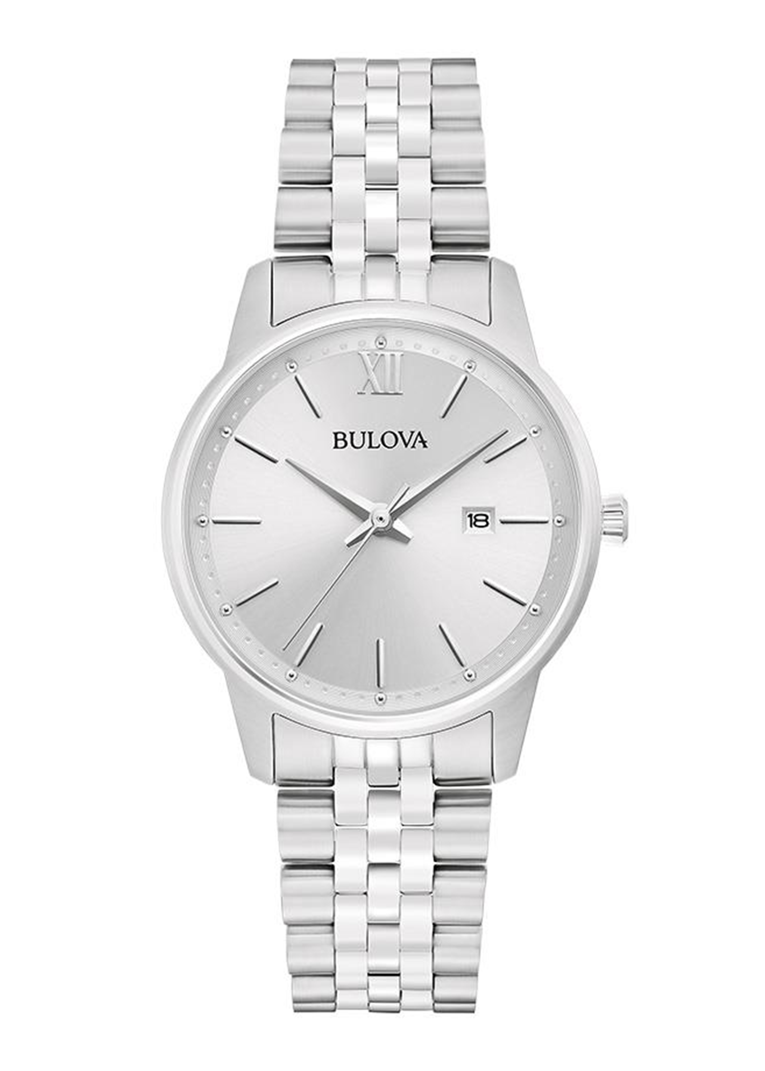 Bulova Corporate Exclusive Ladies' Classic Silver-Tone Watch with Silver White Dial