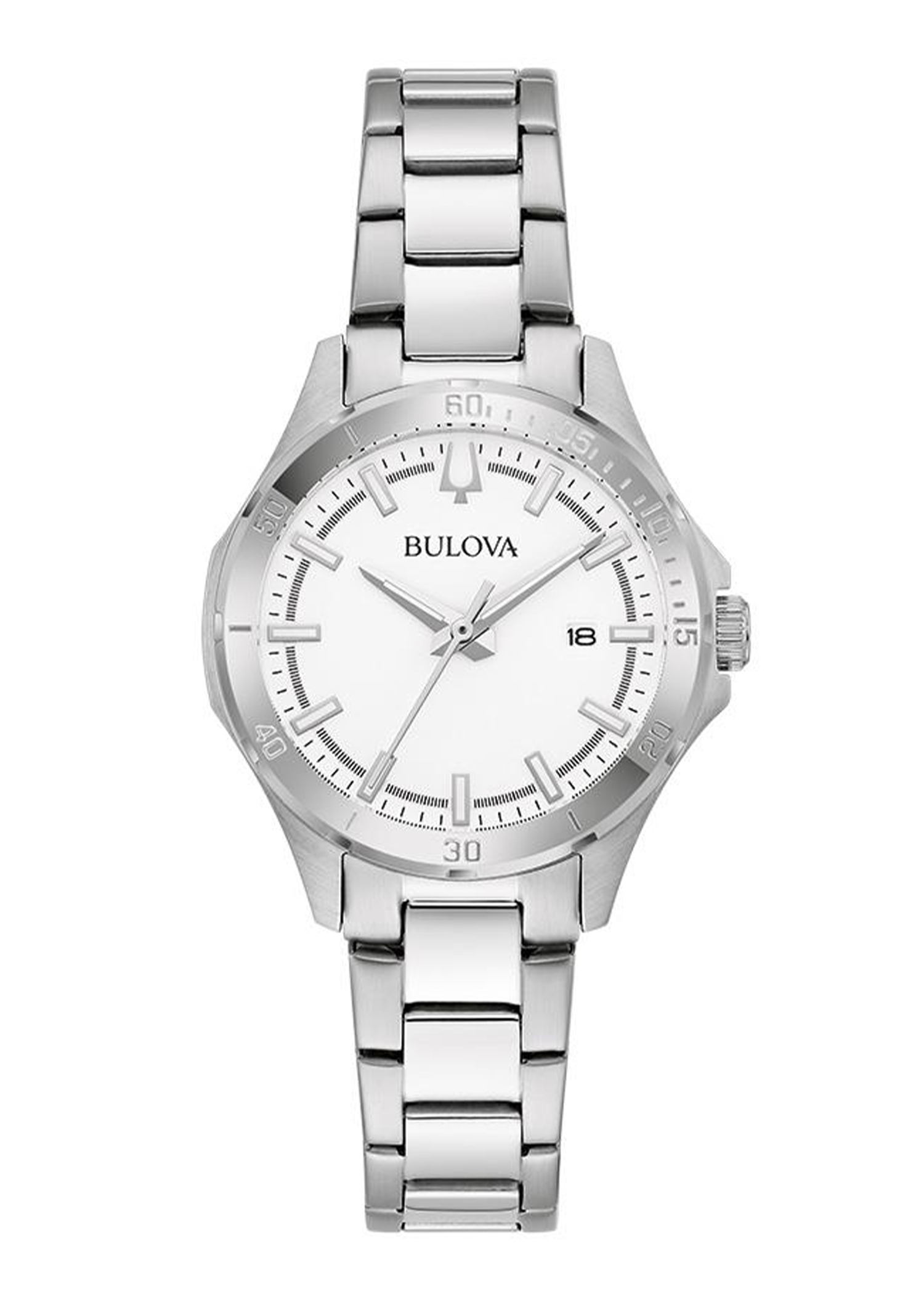 Bulova Corporate Collection Ladies' Stainless Steel Bracelet Watch with White Dial