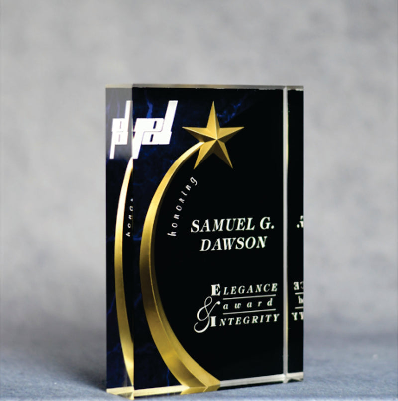 Acrylic Carved Blue Star Award