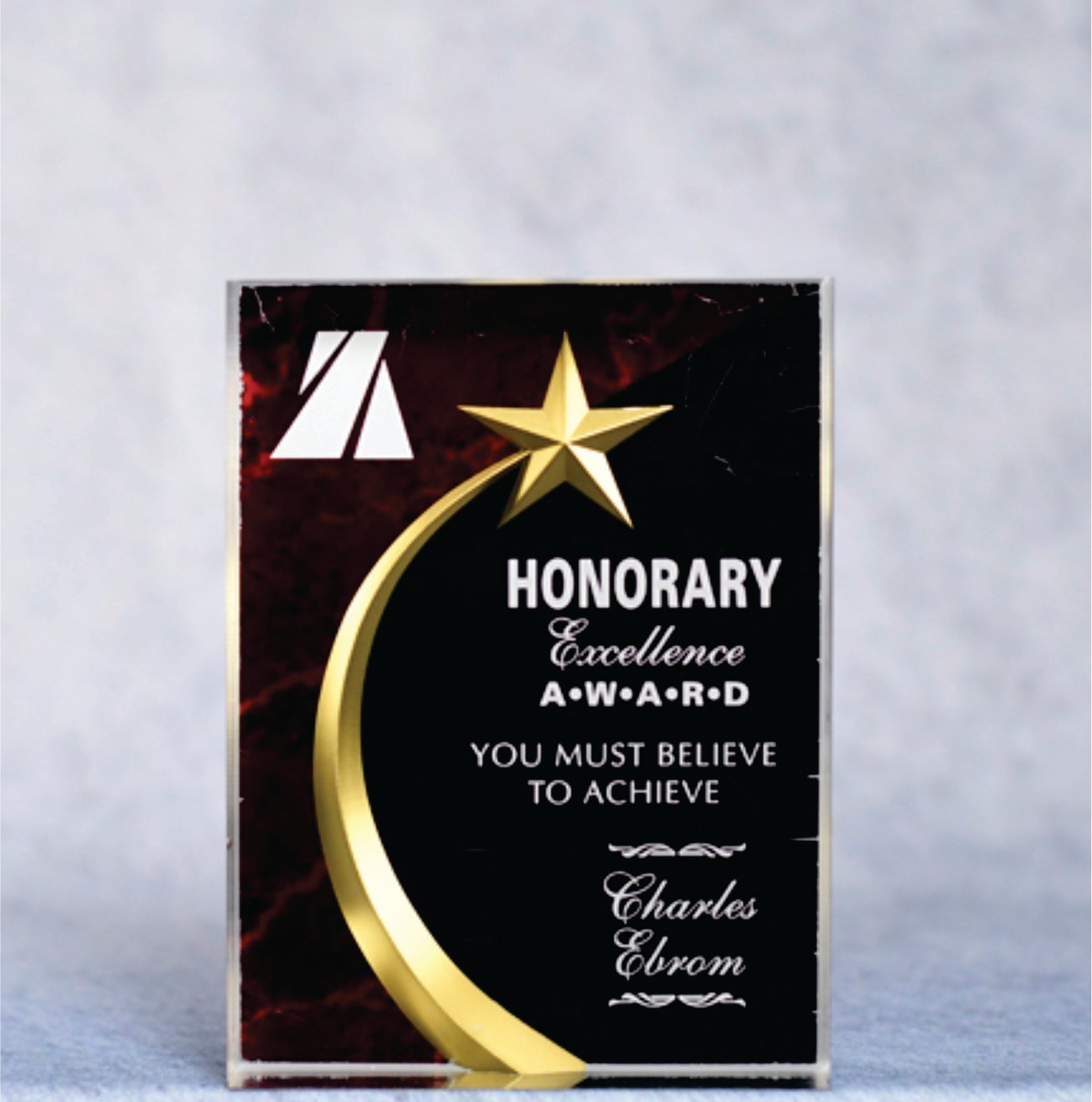 Acrylic Carved Red Star Award