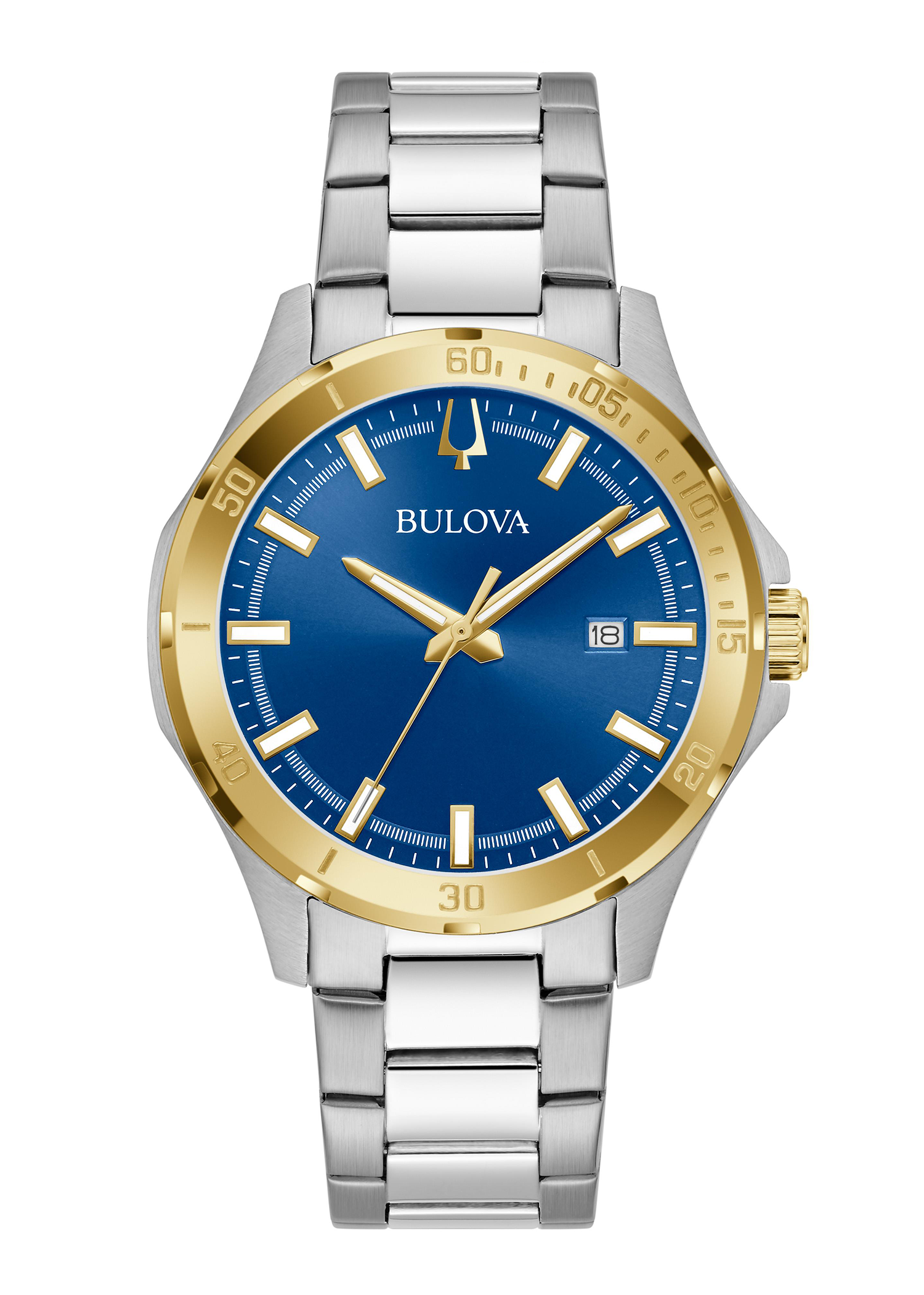 Bulova Corporate Collection Men's Two-Tone Bracelet Watch with Blue Dial