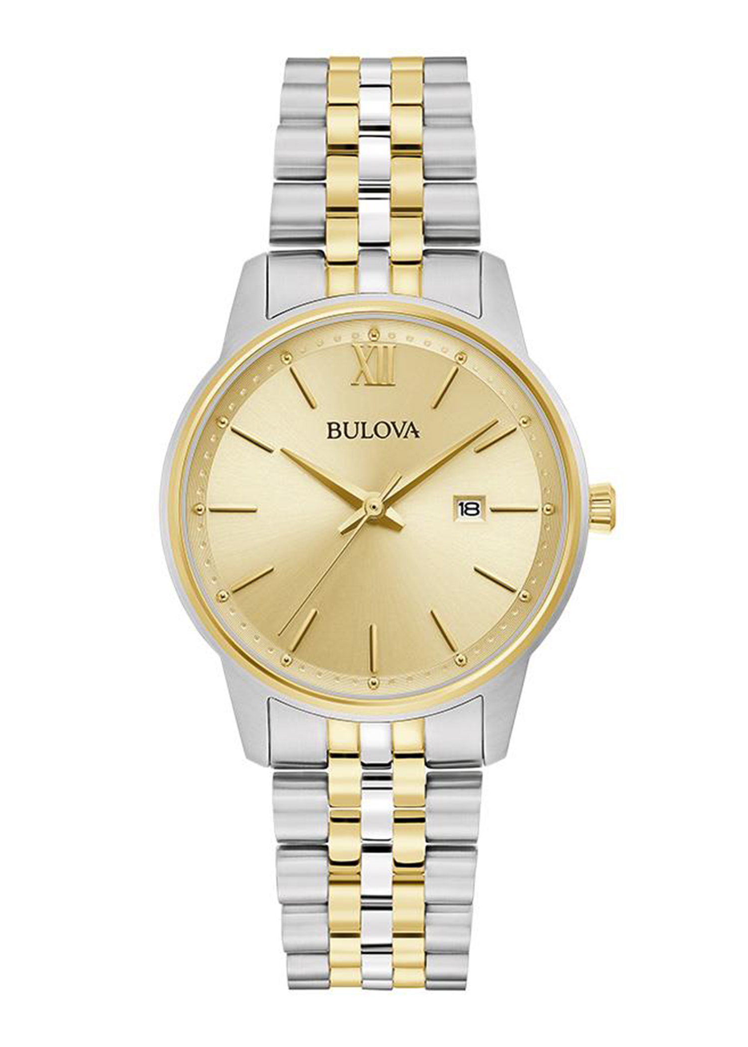 Bulova Corporate Exclusive Ladies' Classic Two-Tone Gold Watch with Champagne Dial