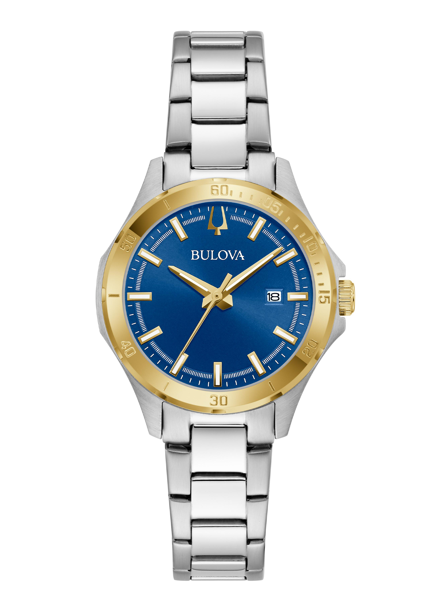 Bulova Corporate Collection Ladies' Two-Tone Bracelet Watch with Blue Dial