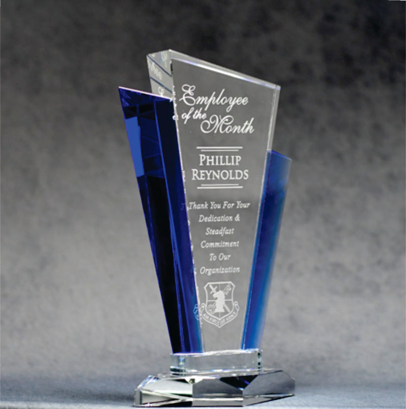 Crystal Angled Blue Award