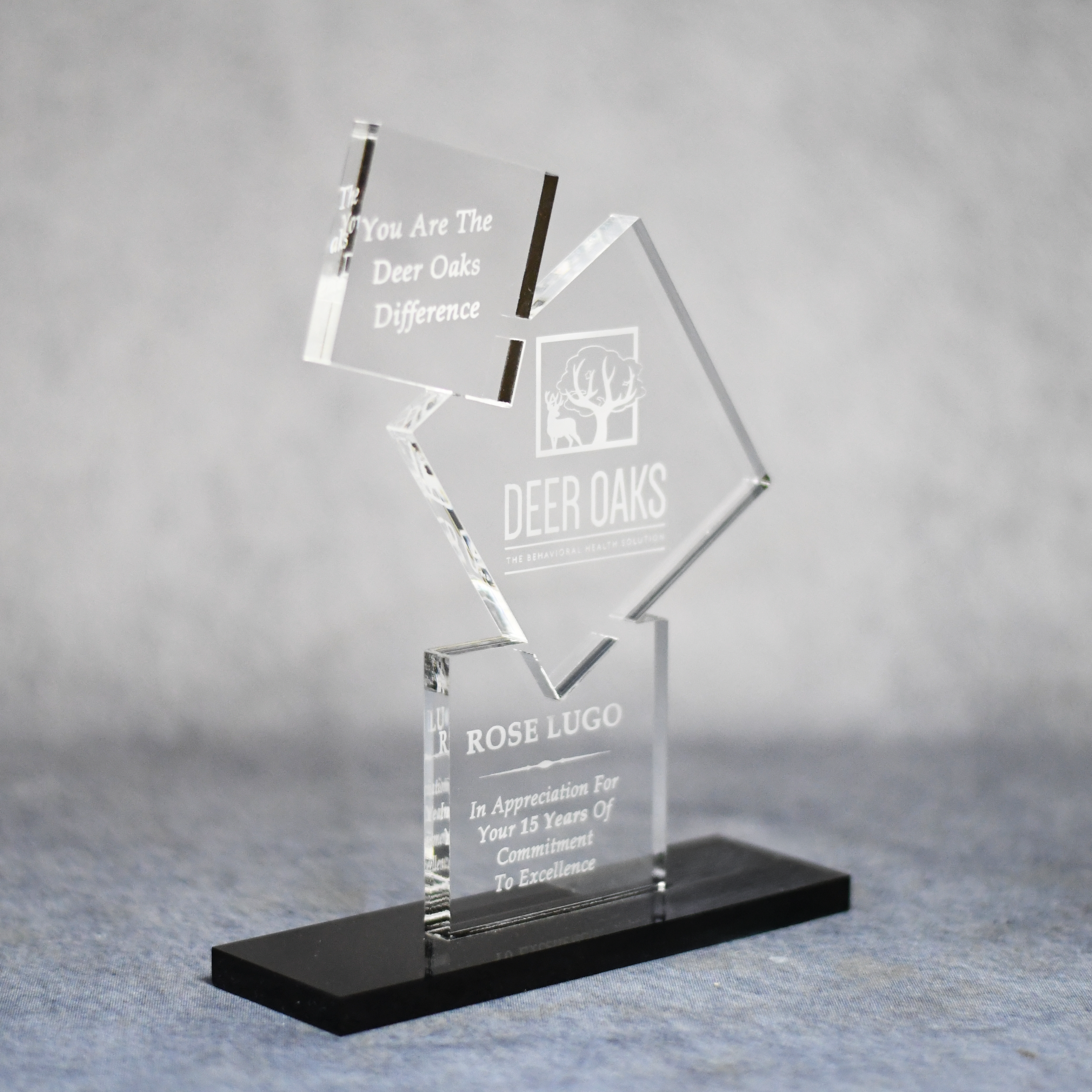 Acrylic Square Tower with Black Base