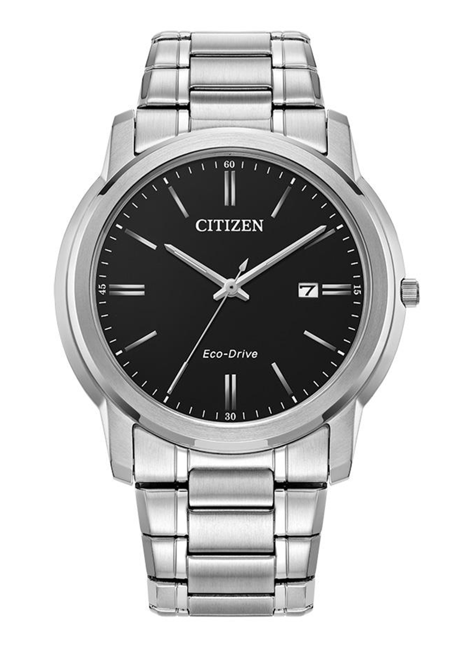 Citizen Corporate Exclusive Men's Eco-Drive Stainless Steel Bracelet Watch with Black Dial