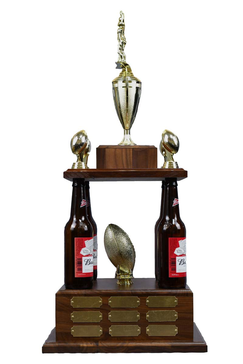 Fantasy Football 4 Beer Bottle Trophy