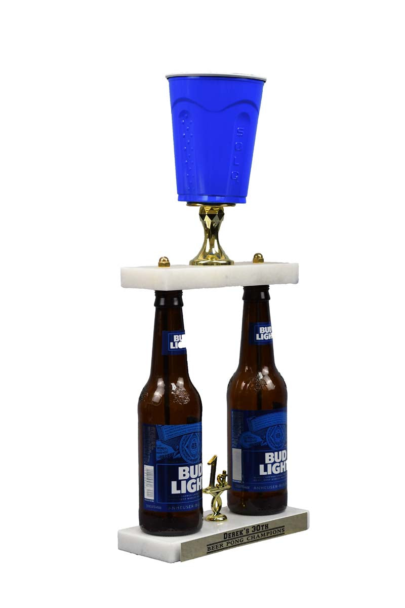 2 Bottle Beer Pong Fantasy Sports Trophy