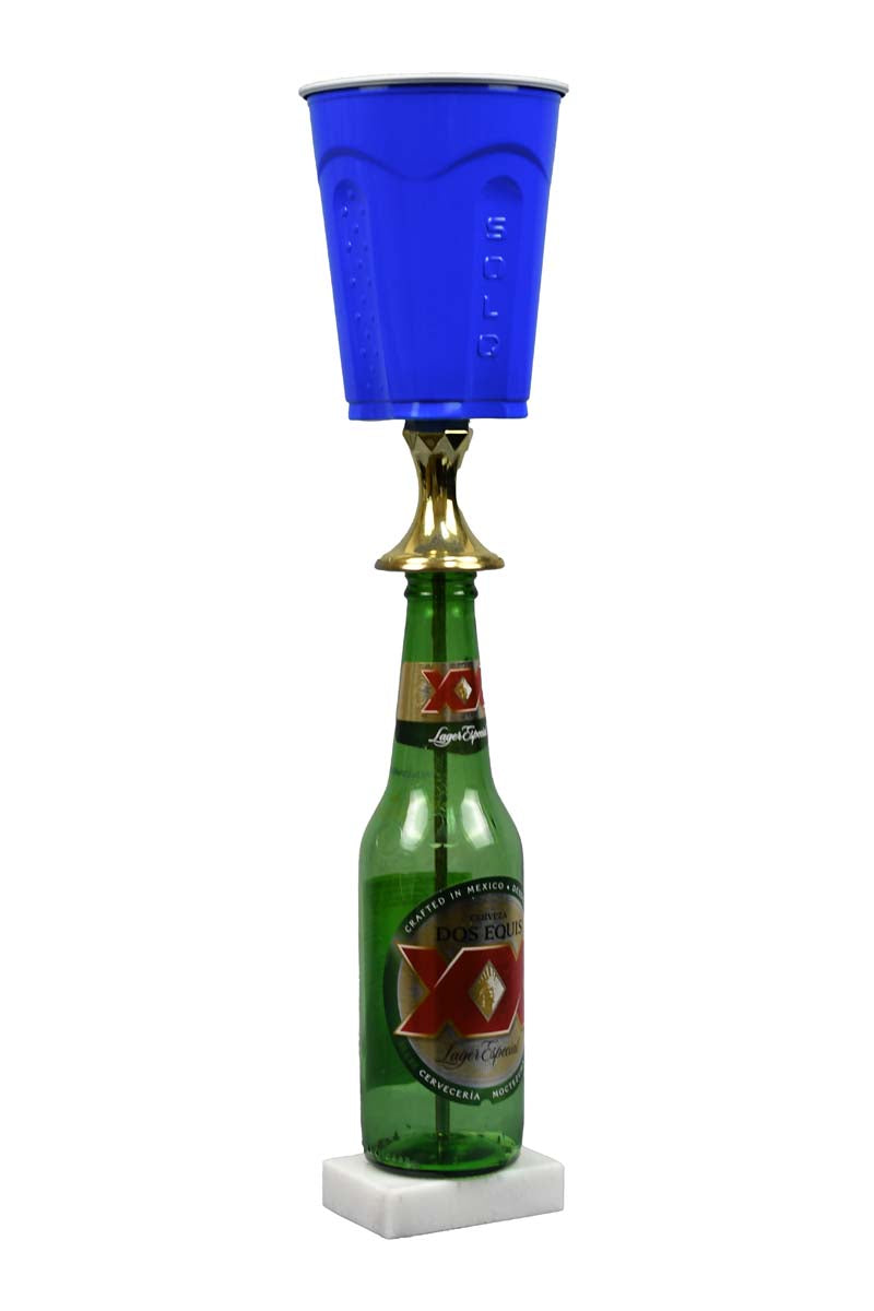 Single Bottle Beer Pong Fantasy Sports Trophy